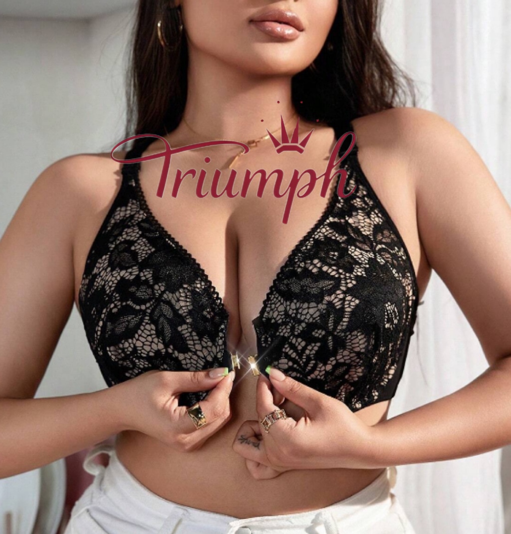 Triumph - Sujetador push up con cierre frontal de encaje de 4 piezas