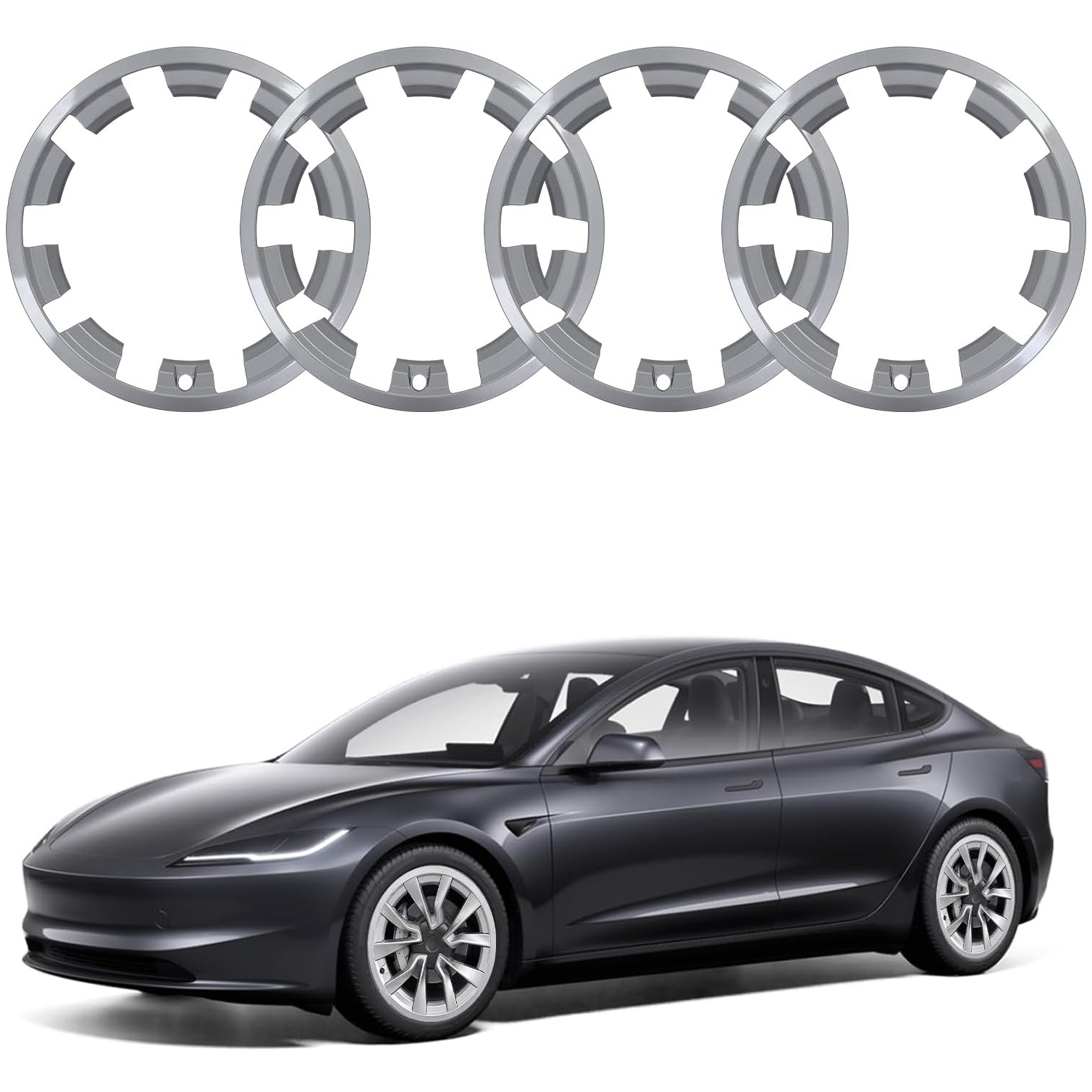 Tesla Model Y Juniper 20" Rim Protectors:ABS Hub Caps Set (4)|Teslula