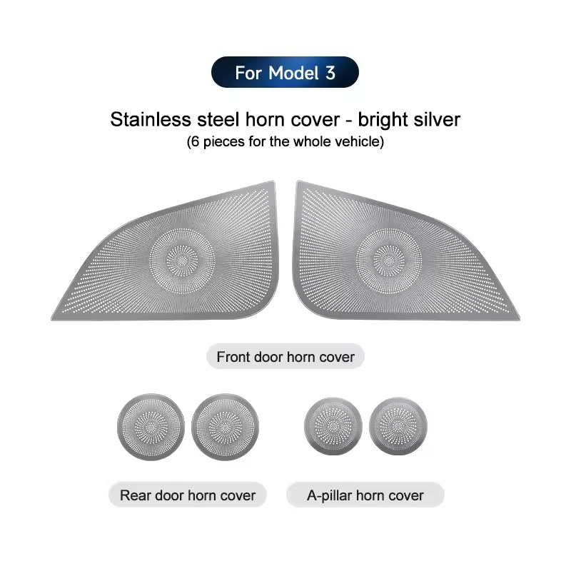 Teslula | Tesla Model 3 Speaker Covers | Audio Grilles & Decorative Pads