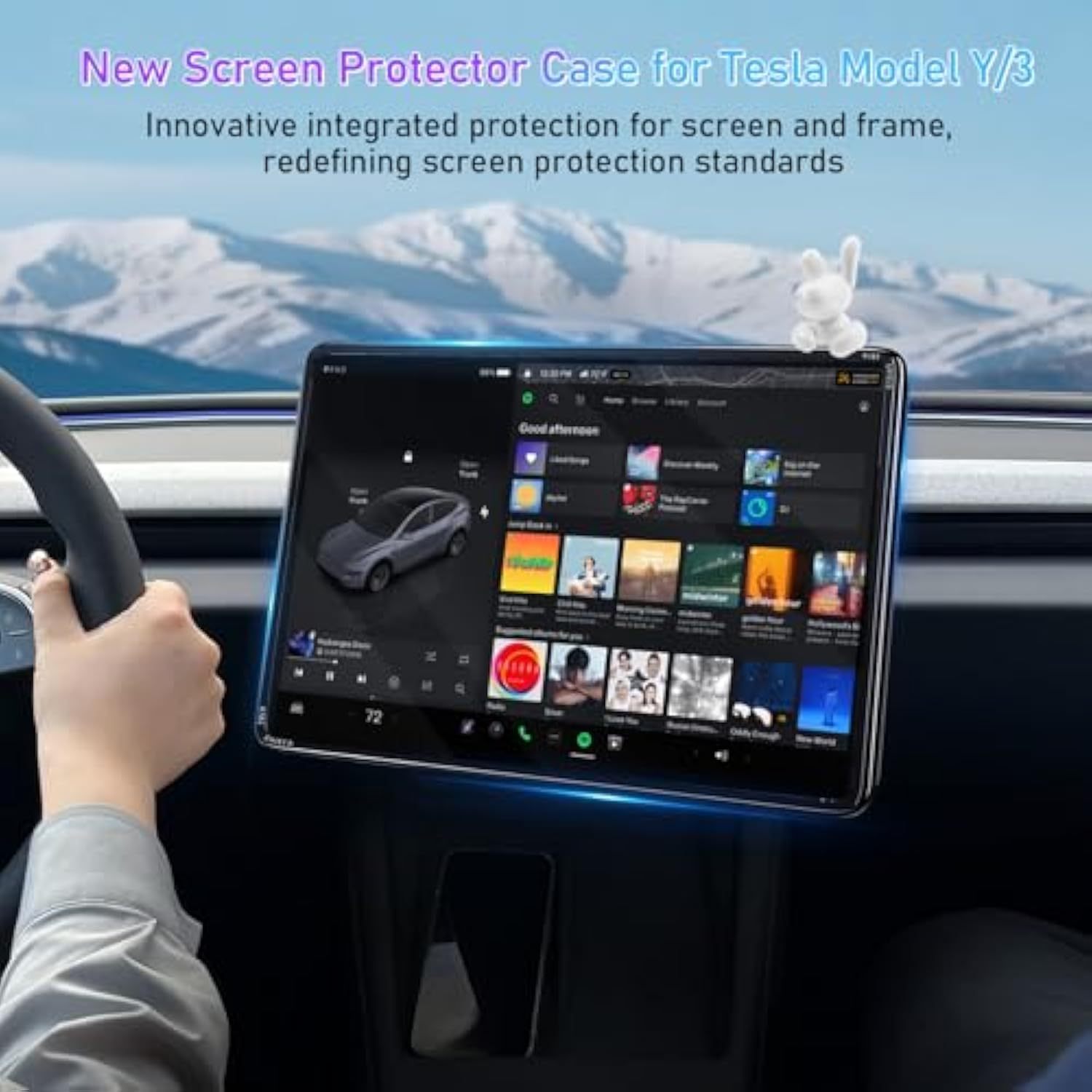 Teslula 2-in-1 Screen Protector for Tesla Model 3/Y - Anti-Glass & Anti-Scratch