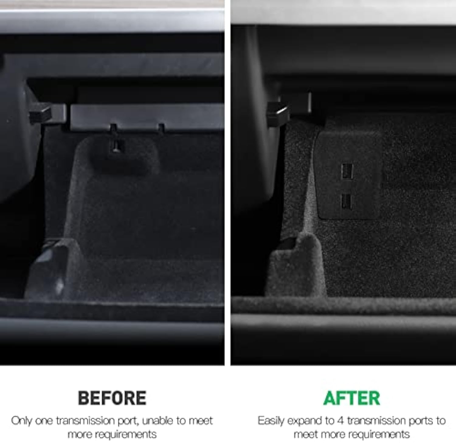 Teslula Glovebox USB Hub for Tesla Model 3/Y 2020-2025 - 4-Port Charging