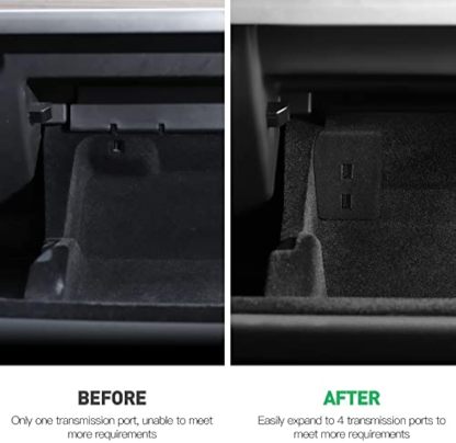 Teslula Glovebox USB Hub for Tesla Model 3/Y 2020-2025 - 4-Port Charging