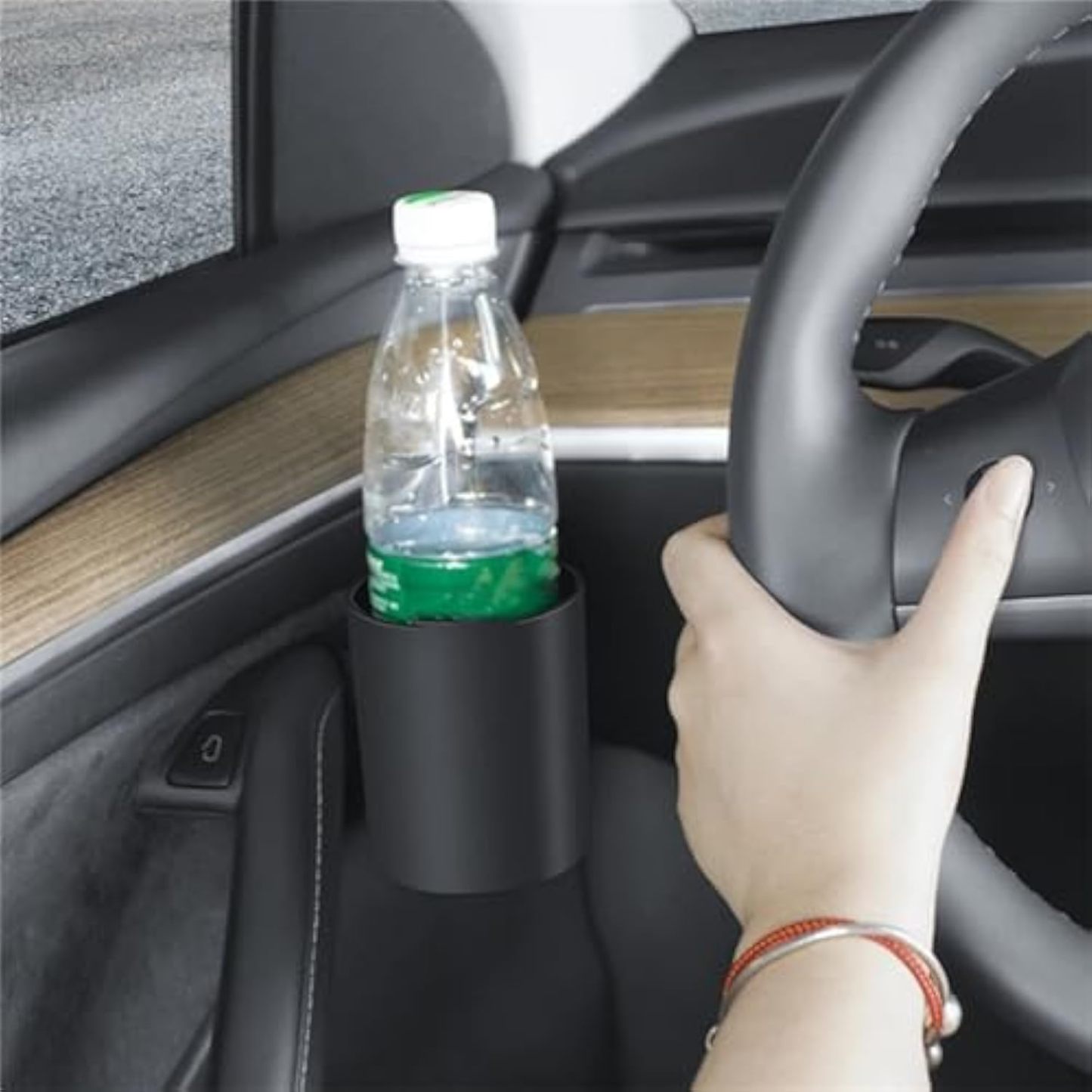 Teslula Door Cup Holder for Tesla Model 3/Y - Metal-Reinforced Storage Insert