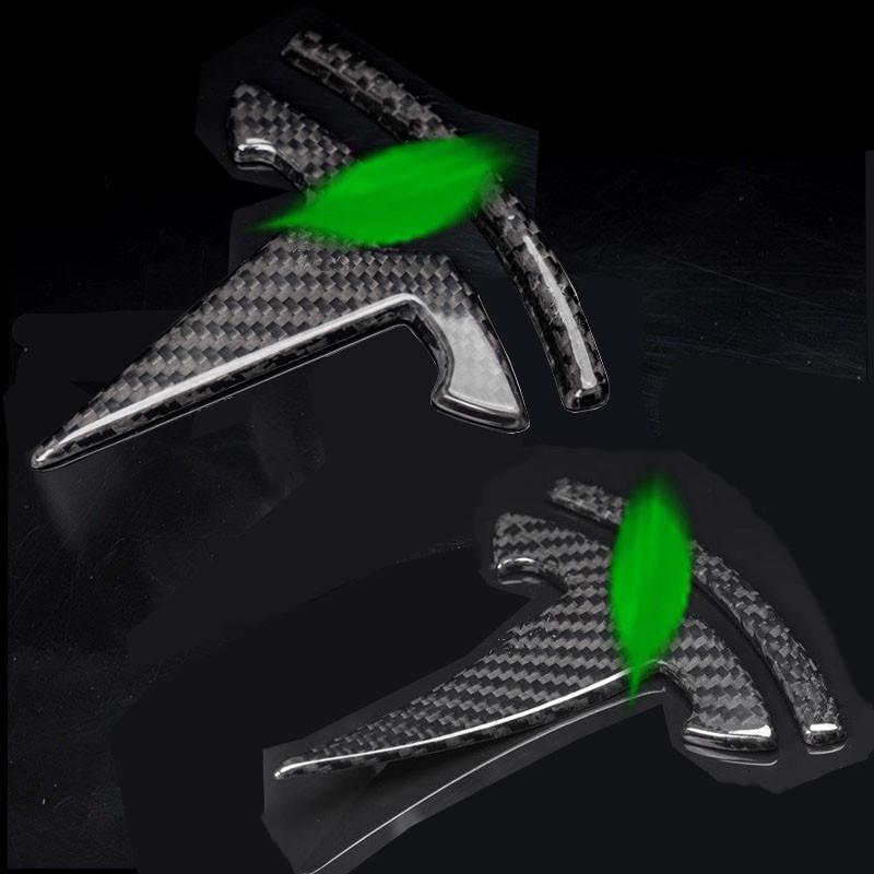 Teslula Carbon Fiber Emblem Set for Tesla Model 3/Y-Front & Rear Badge
