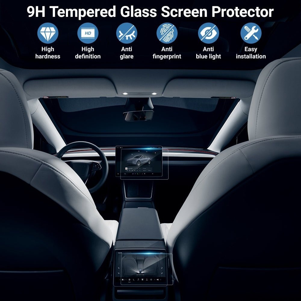Teslula Anti-Glare Screen Protector for Tesla Model3/Y-Tempered Glass