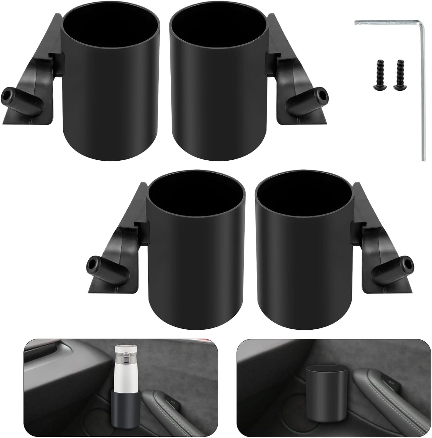 Teslula Door Cup Holder for Tesla Model 3/Y - Metal-Reinforced Storage Insert