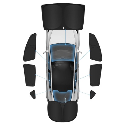 Teslula 8-Piece Sun Shade Set for Tesla Model Y-Full Coverage Privacy