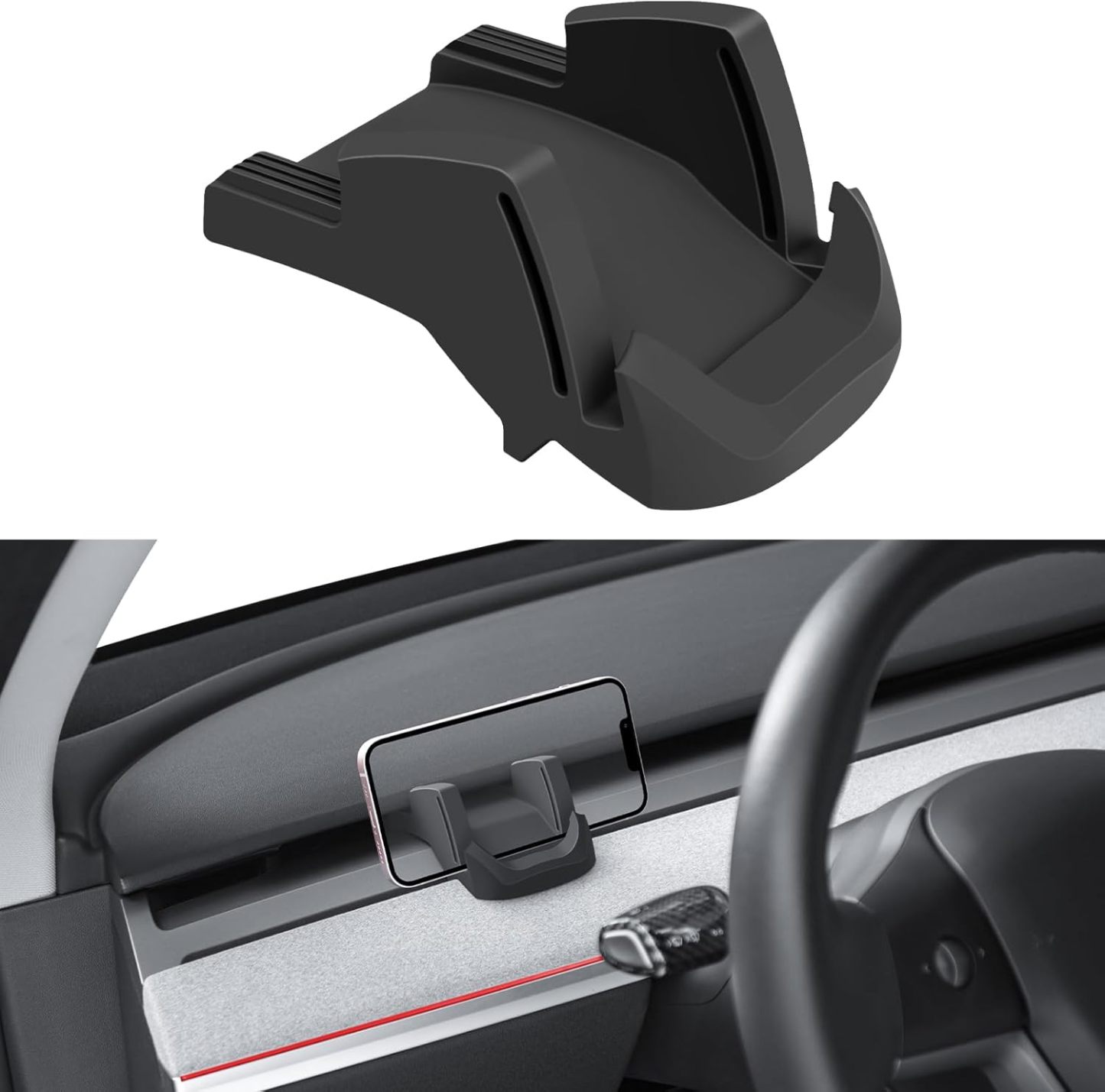 Teslula Silicone Phone Mount for Model3/Y-Non-Destructive Multi-Hook