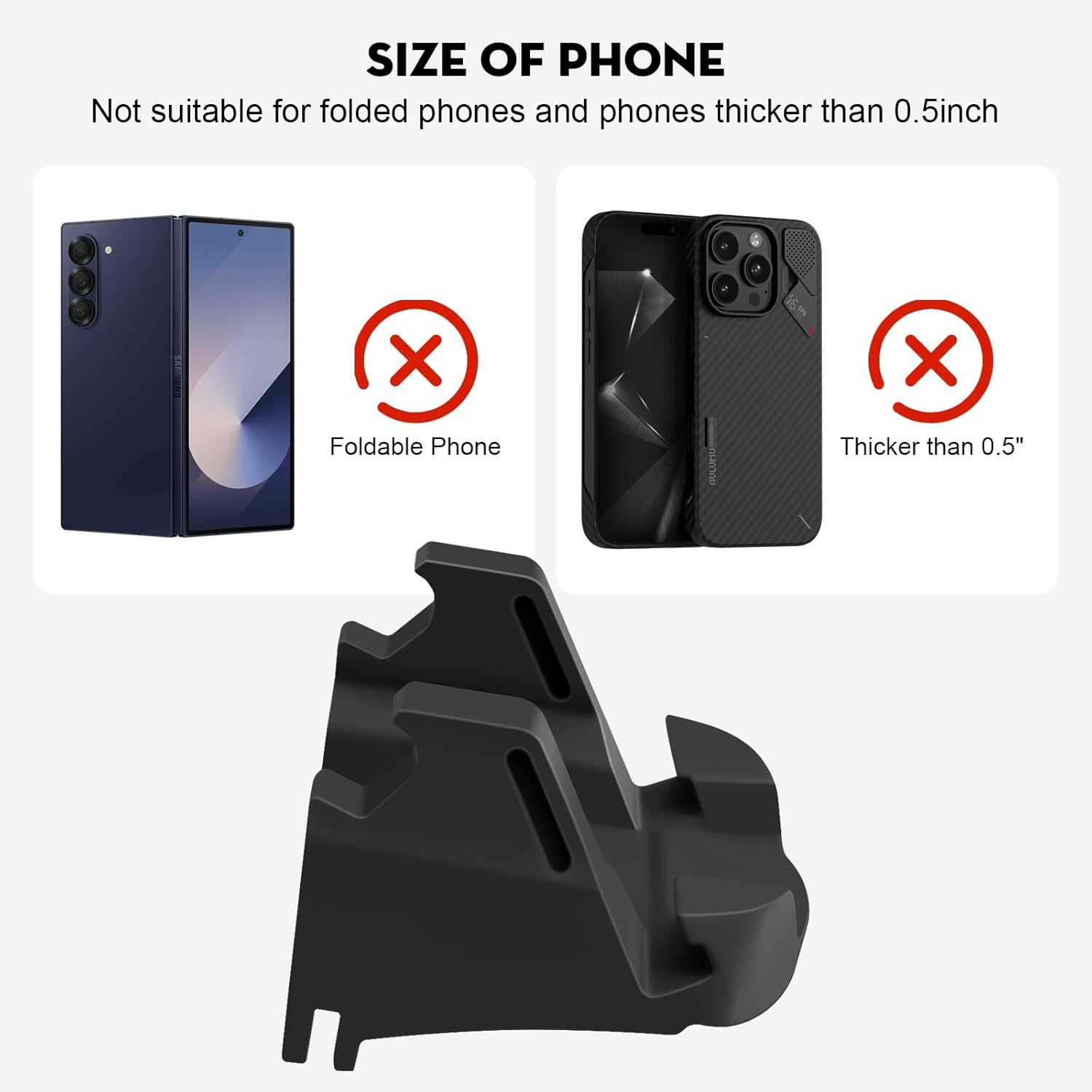 Teslula Silicone Phone Mount for Model3/Y-Non-Destructive Multi-Hook