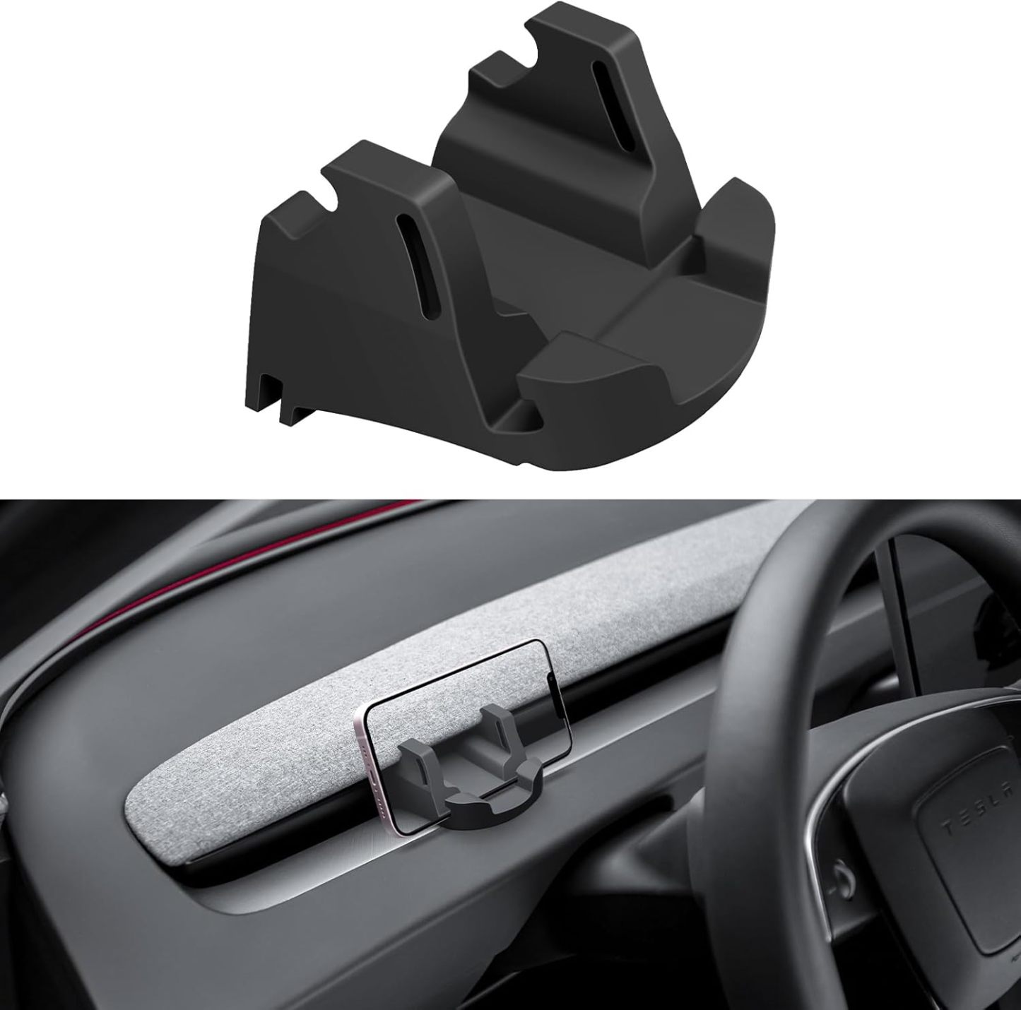Teslula Silicone Phone Mount for Model3/Y-Non-Destructive Multi-Hook