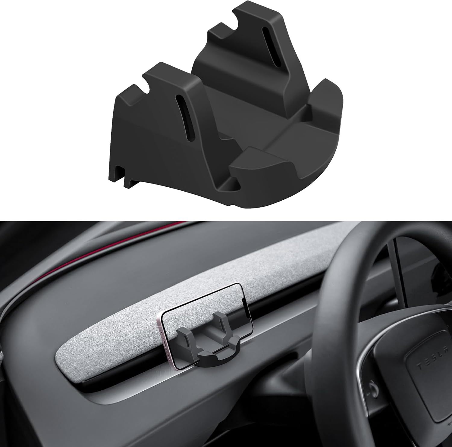Teslula Silicone Phone Mount for Model3/Y-Non-Destructive Multi-Hook