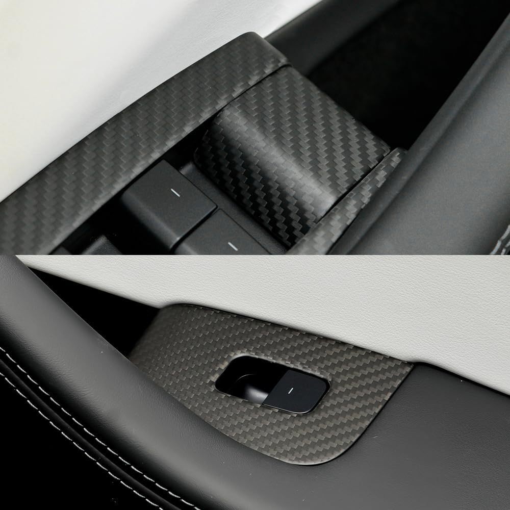 Teslula Carbon Window Switch Covers for Tesla Model 3 Highland/Y Juniper - 10PC Interior Set