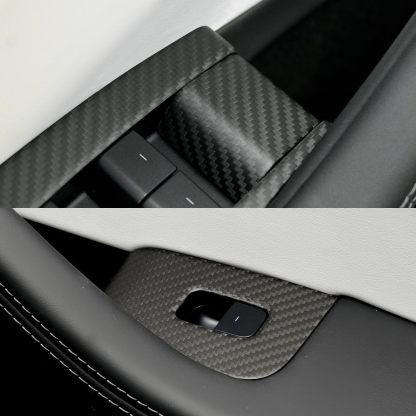 Teslula Carbon Window Switch Covers for Tesla Model 3 Highland/Y Juniper - 10PC Interior Set