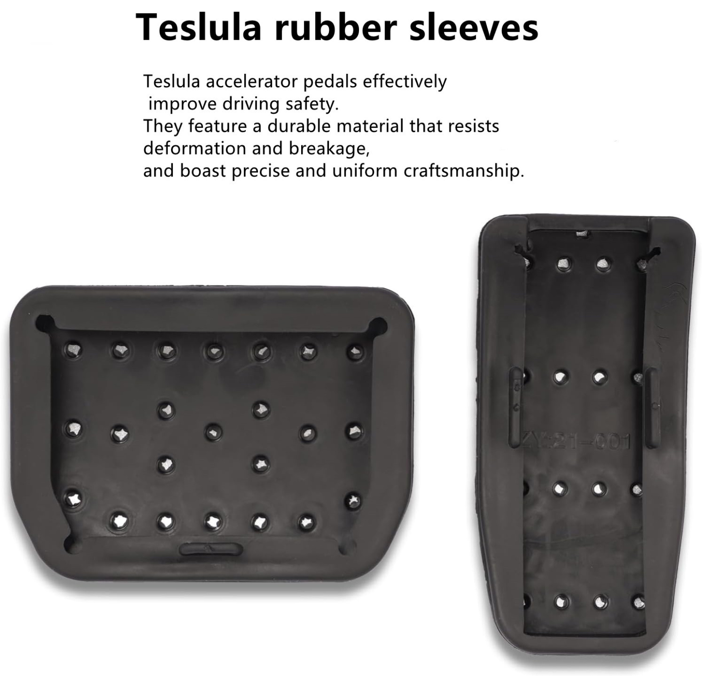 Teslula Performance Pedal Covers for Tesla Model 3/Y - Anti-Slip Aluminum