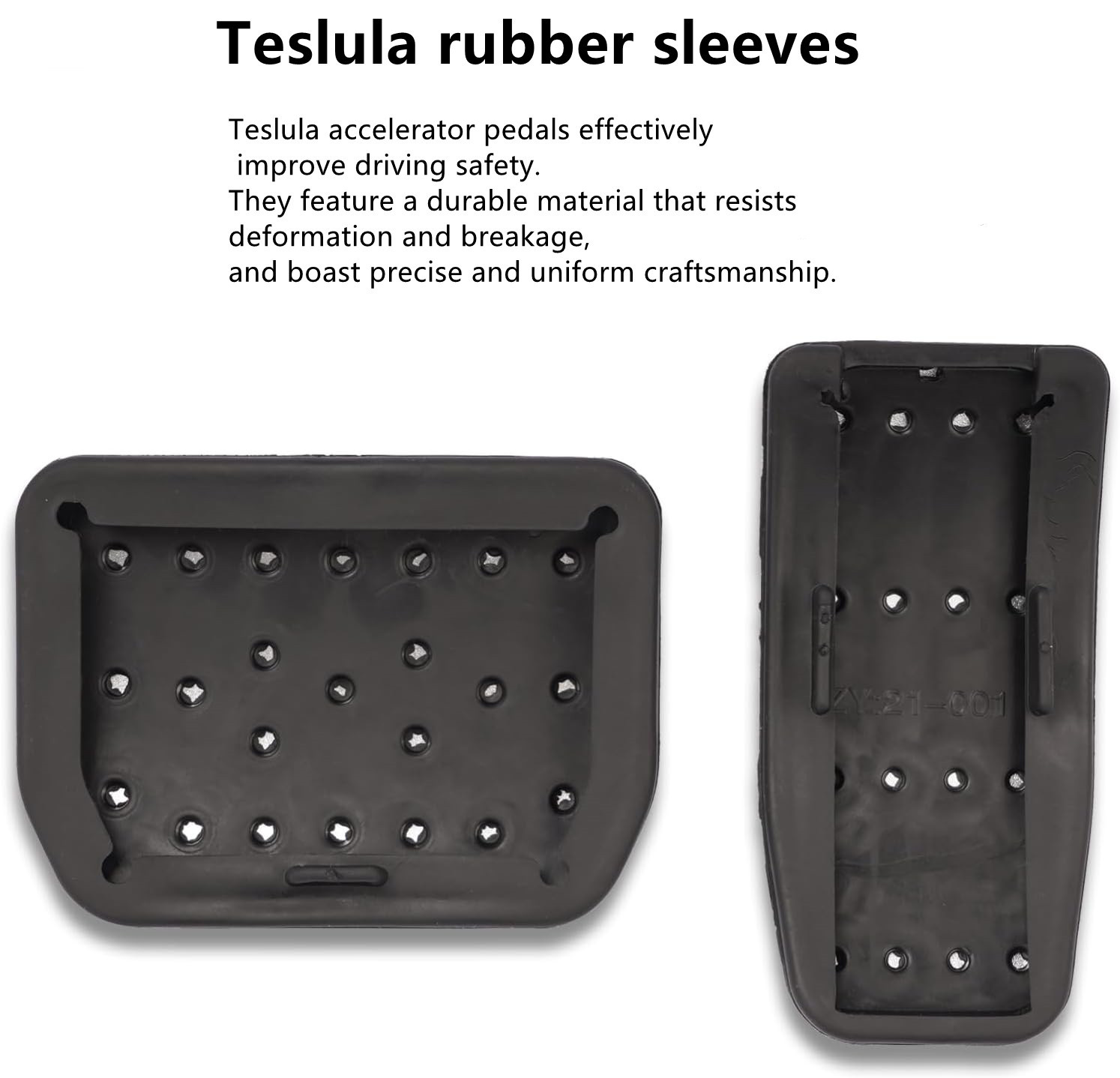 Teslula Performance Pedal Covers for Tesla Model 3/Y - Anti-Slip Aluminum