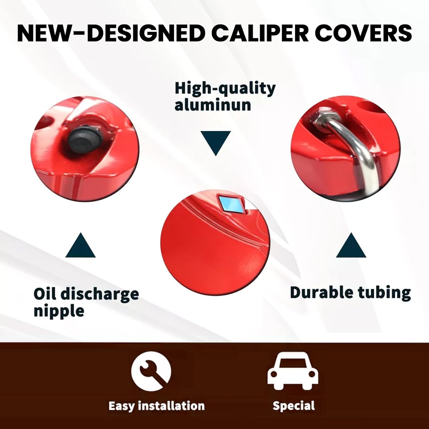 Teslula Cybertruck Brake Caliper Covers - Aerospace Red Aluminum Set