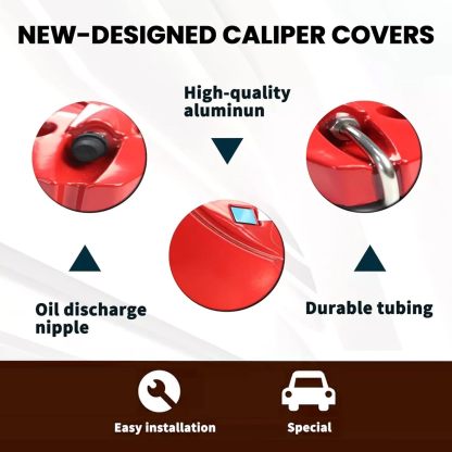 Teslula Cybertruck Brake Caliper Covers - Aerospace Red Aluminum Set