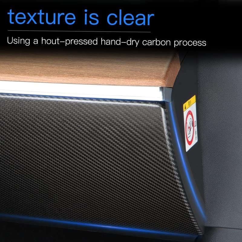 Teslula Carbon Glove Box Cover for Tesla Model 3/Y - Dry Fiber Overlay
