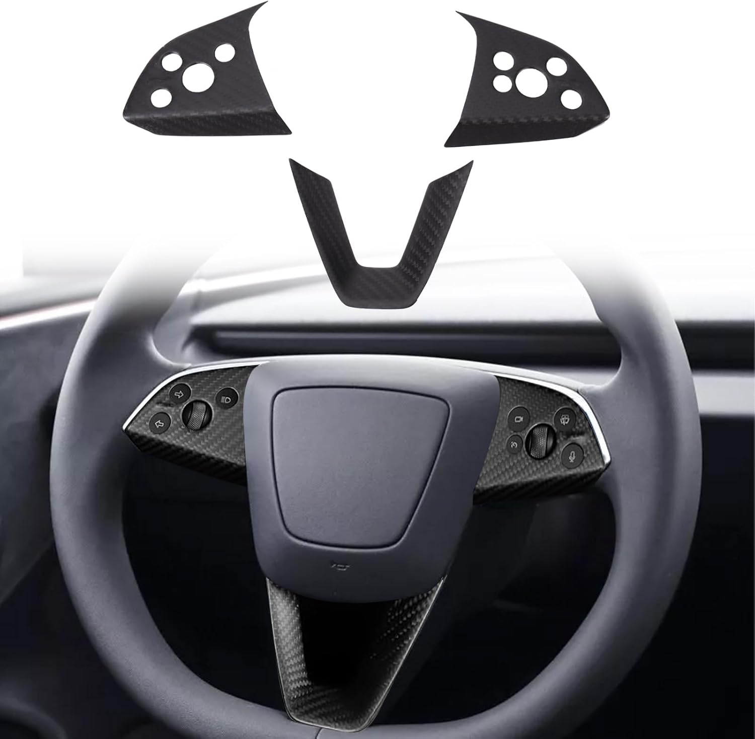 Teslula Carbon Steering Trim for Tesla Model 3 Highland 2024+