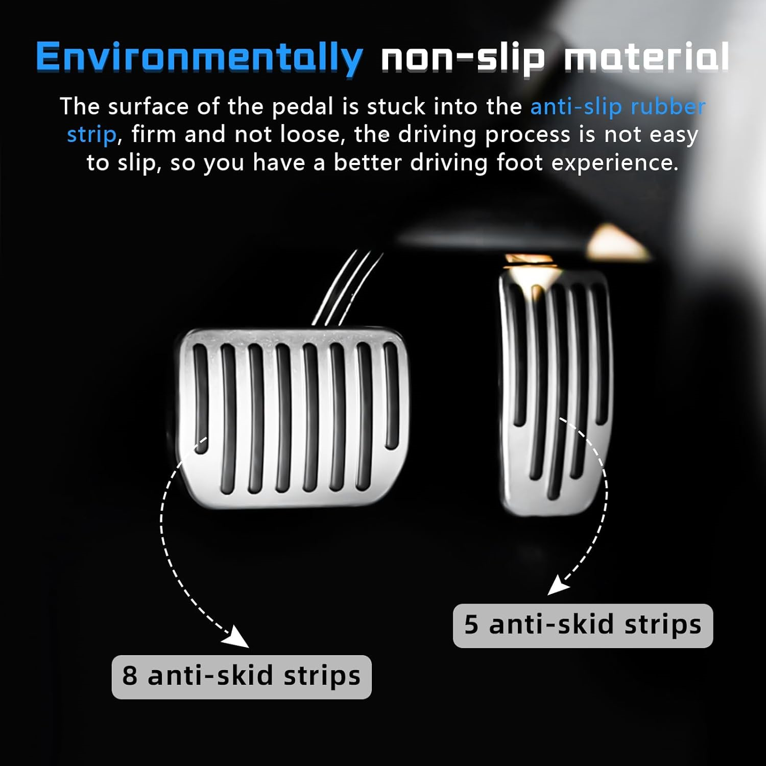 Teslula Performance Pedal Covers for Tesla Model 3/Y - Anti-Slip Aluminum