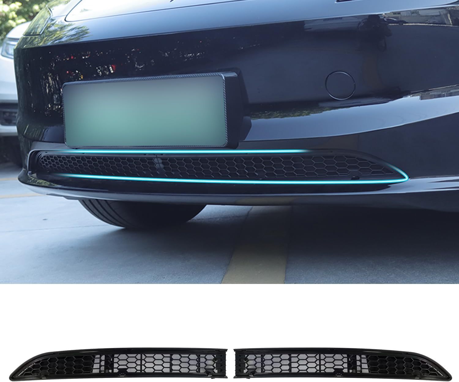 Teslula Front Bumper Grille Guard for Tesla Model 3/Y - Insect & Debris Protection