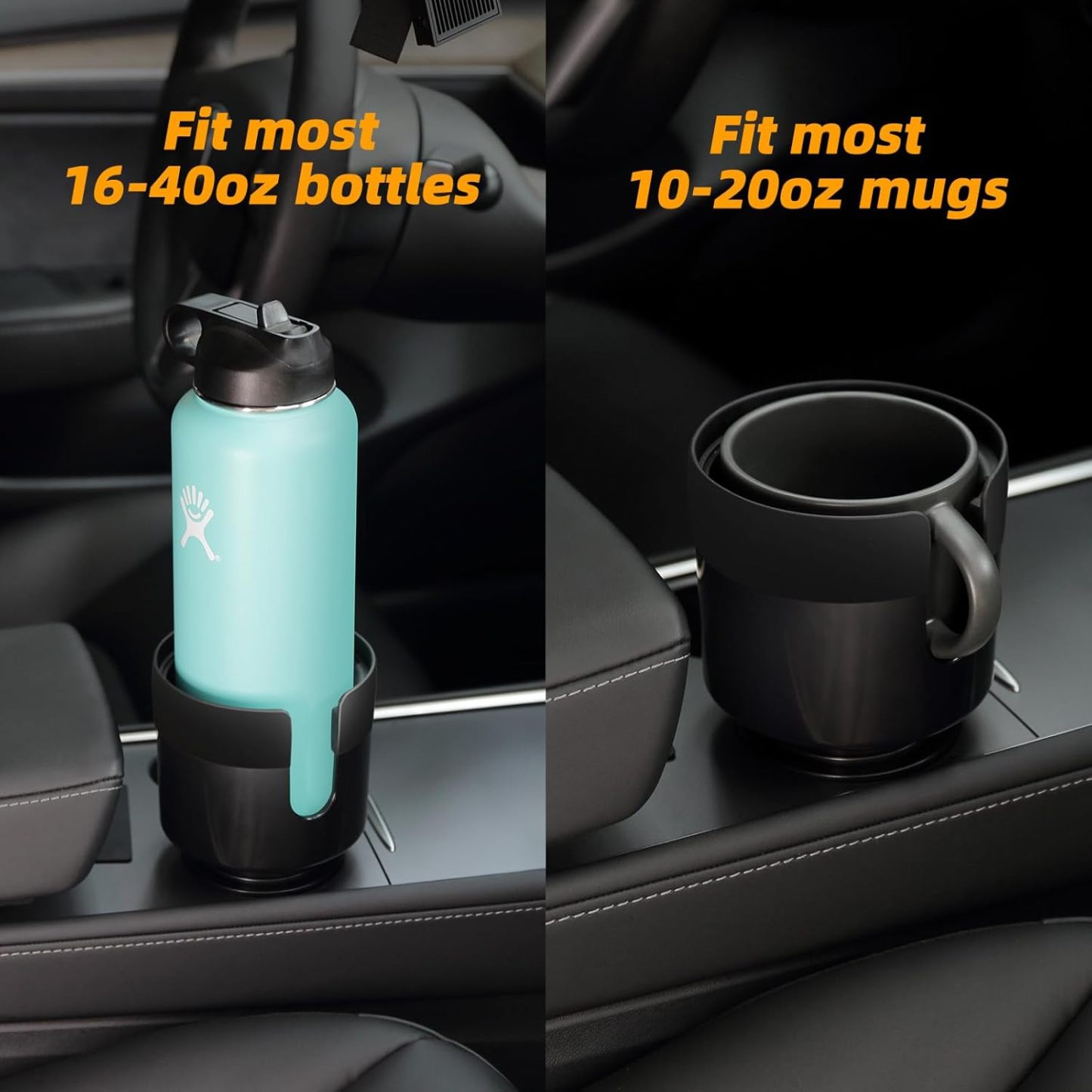 Teslula Cup Holder Expander for Tesla - Adjustable Large Bottle Adapter