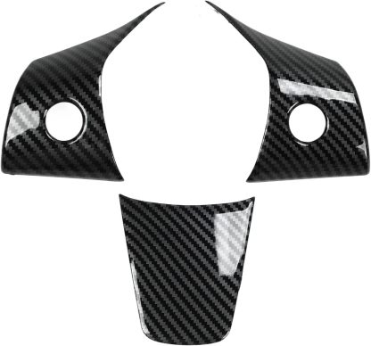 Teslula Carbon Steering Trim for Tesla Model 3/Y-Carbon Fiber Interior Mods