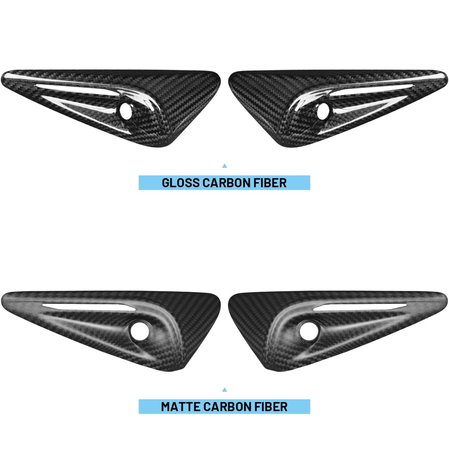 Teslula Carbon Side Camera Covers for Tesla Model3/Y-Carbon fiber Mods