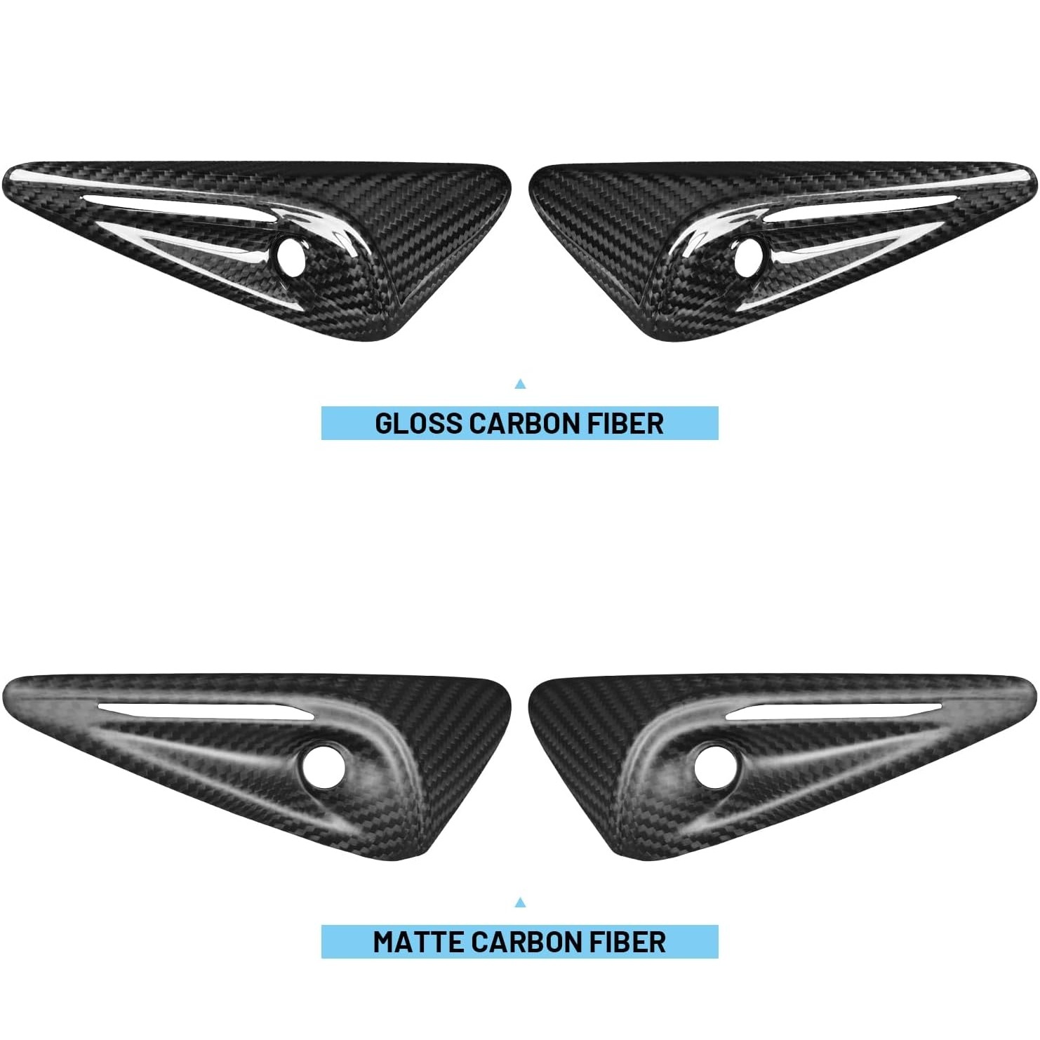 Teslula Carbon Side Camera Covers for Tesla Model3/Y-Carbon fiber Mods
