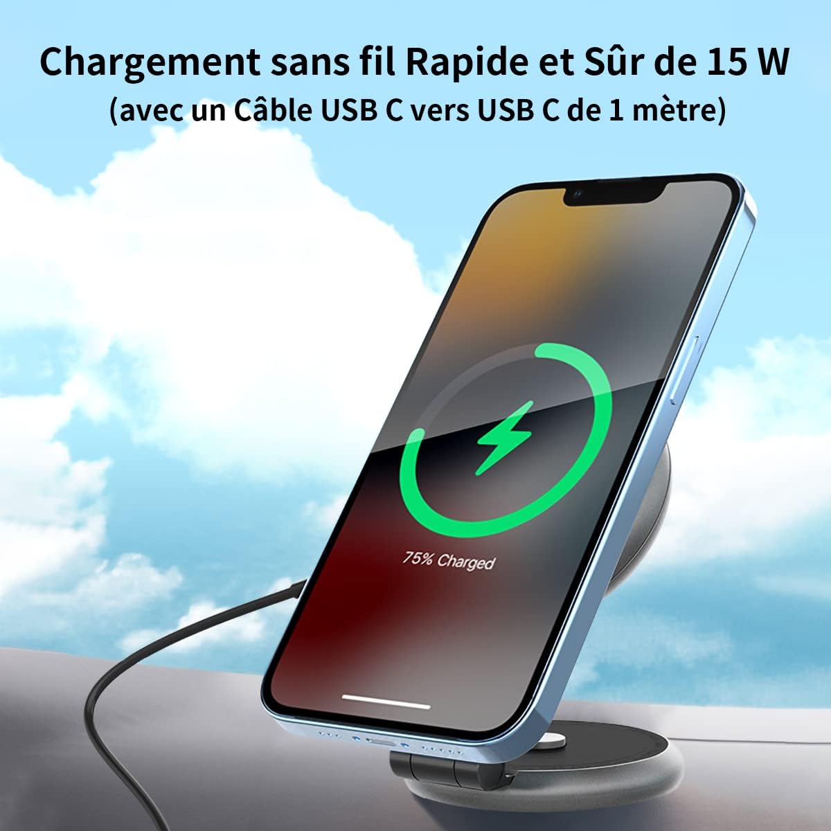 Teslula MagSafe Charger for Tesla All models - 15W Foldable Mount