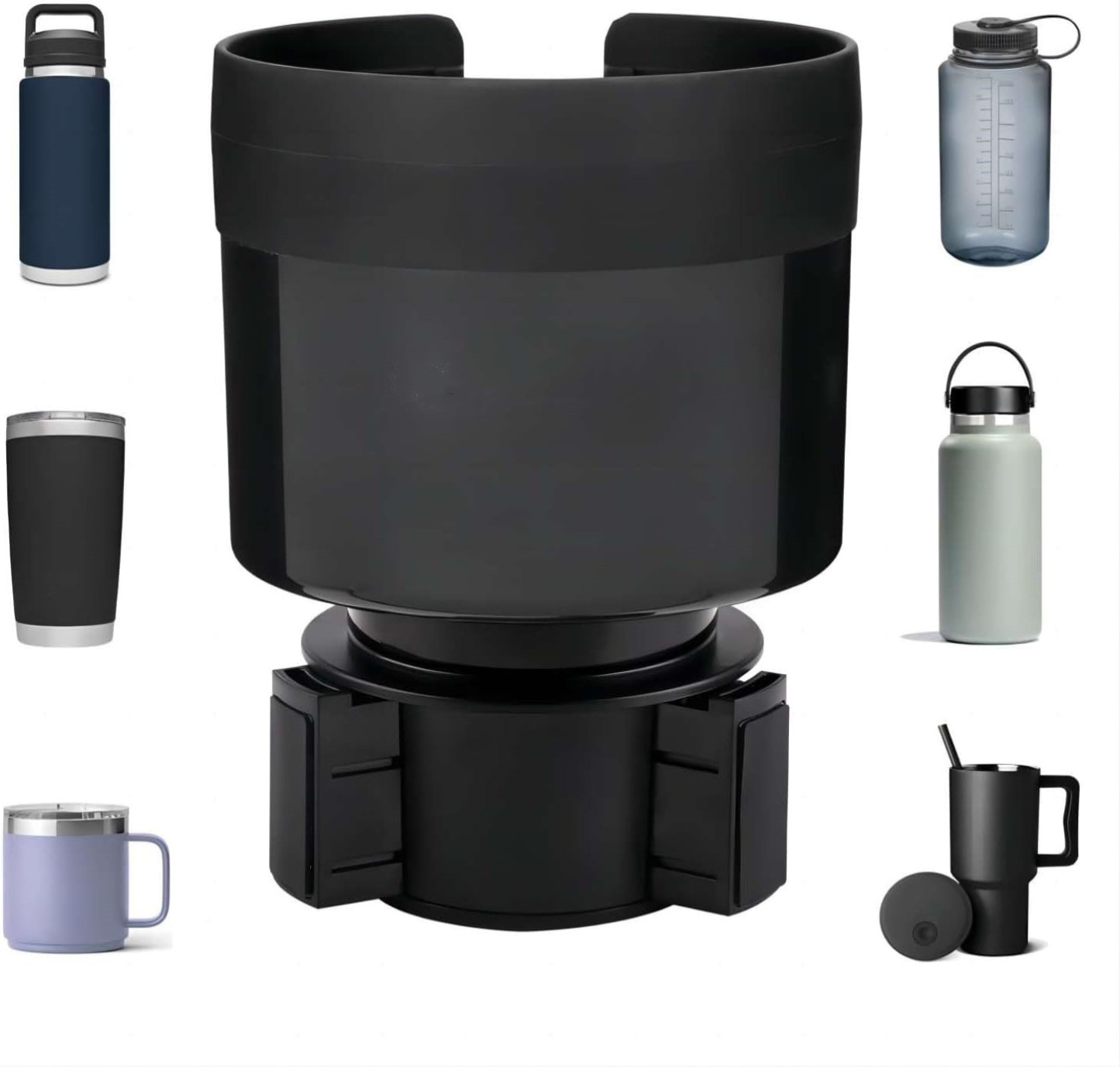 Teslula Cup Holder Expander for Tesla - Adjustable Large Bottle Adapter