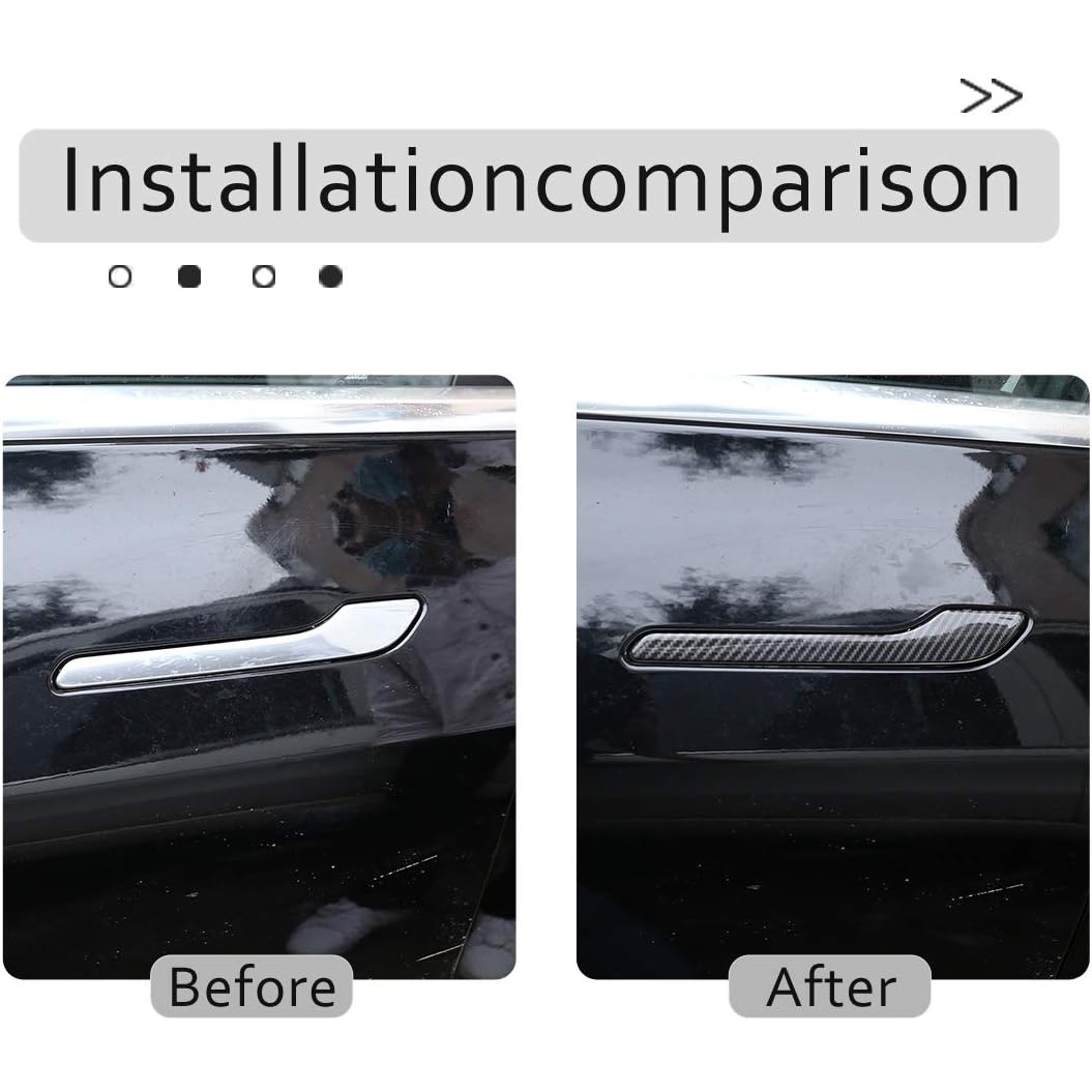 Teslula Carbon Door Handle Covers for Tesla Model 3/Y-Carbon Fiber Exterior Mods