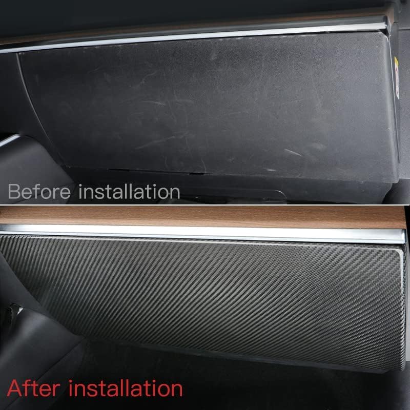 Teslula Carbon Glove Box Cover for Tesla Model 3/Y - Dry Fiber Overlay