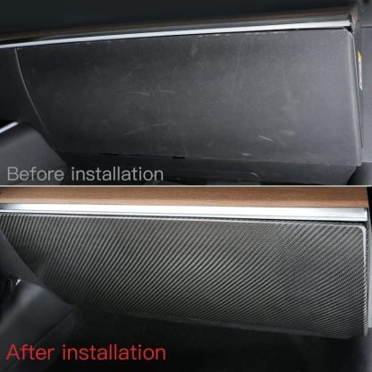 Teslula Carbon Glove Box Cover for Tesla Model 3/Y - Dry Fiber Overlay