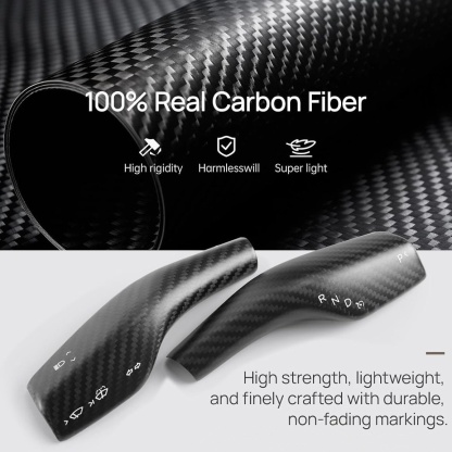 Teslula Model 3/Y Stalks Turn Signal Cover-Dry Carbon Fiber Interior Mods