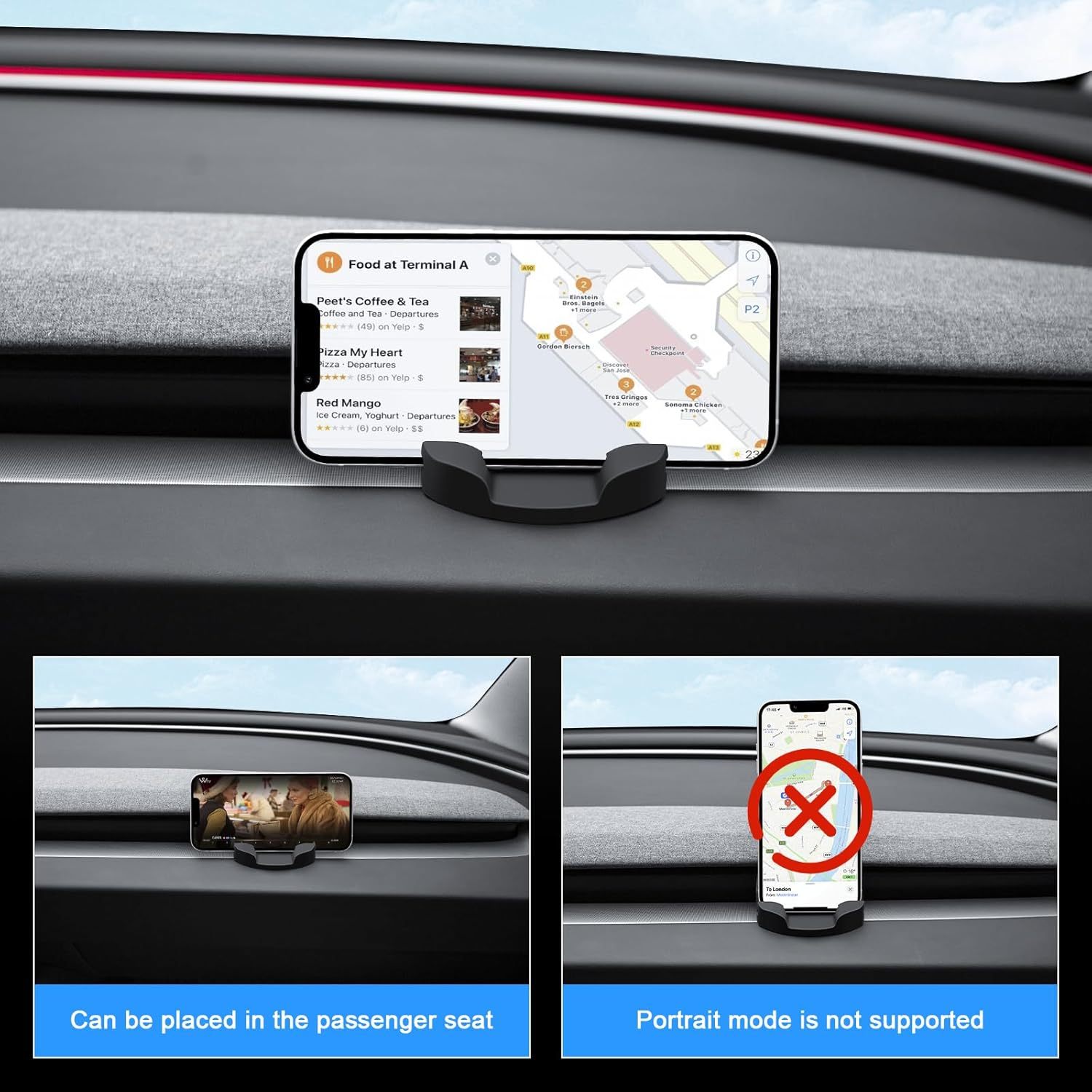 Teslula Silicone Phone Mount for Model3/Y-Non-Destructive Multi-Hook