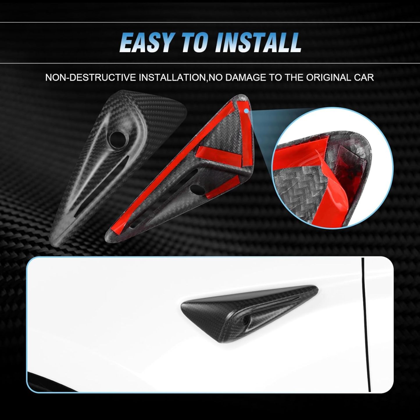 Teslula Carbon Side Camera Covers for Tesla Model3/Y-Carbon fiber Mods