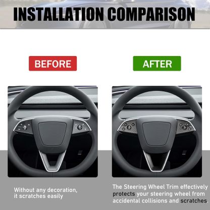 Teslula Carbon Steering Trim for Tesla Model 3 Highland 2024+