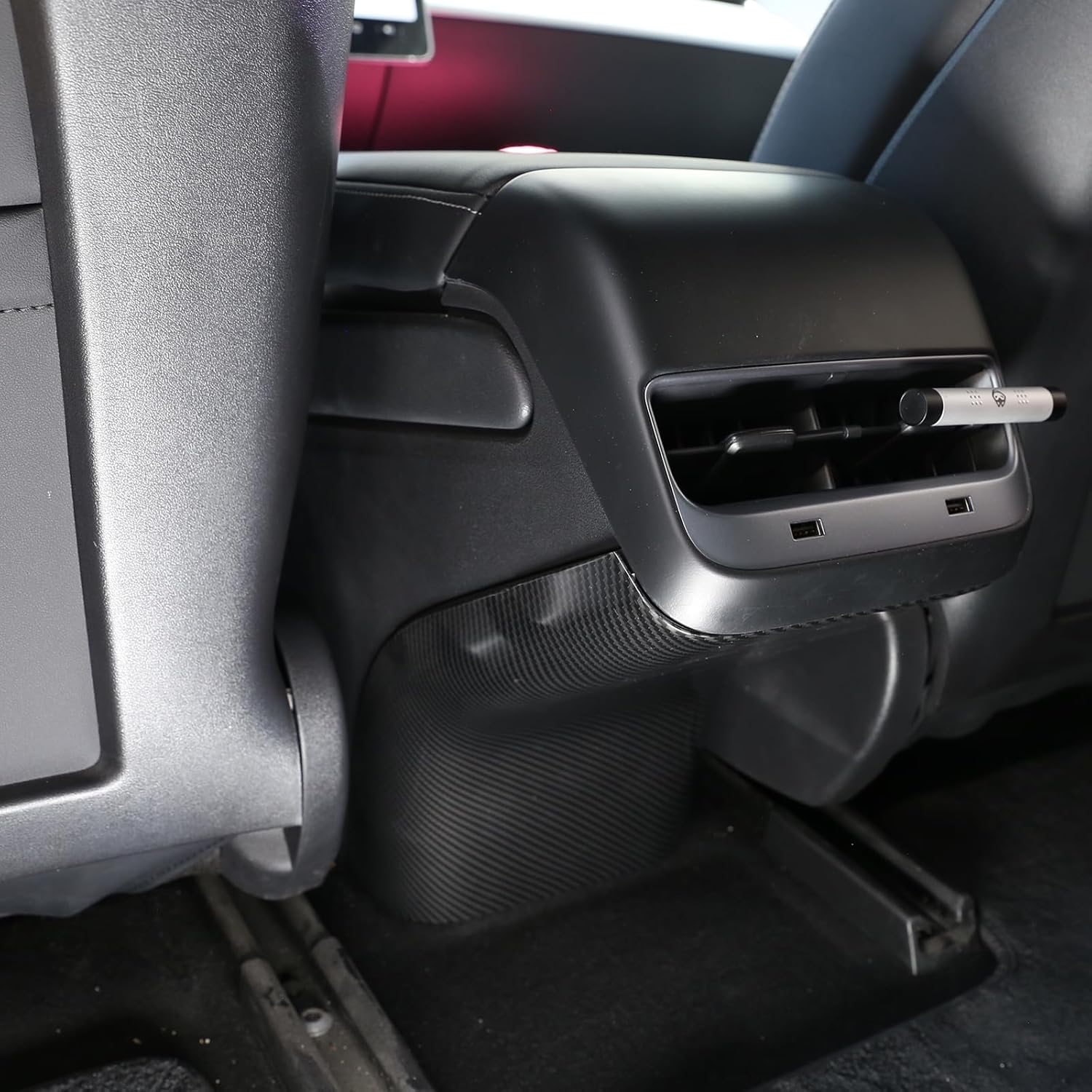 Teslula Model 3 / Y Backseat Center Console Base Cap-Carbon Fiber Mods