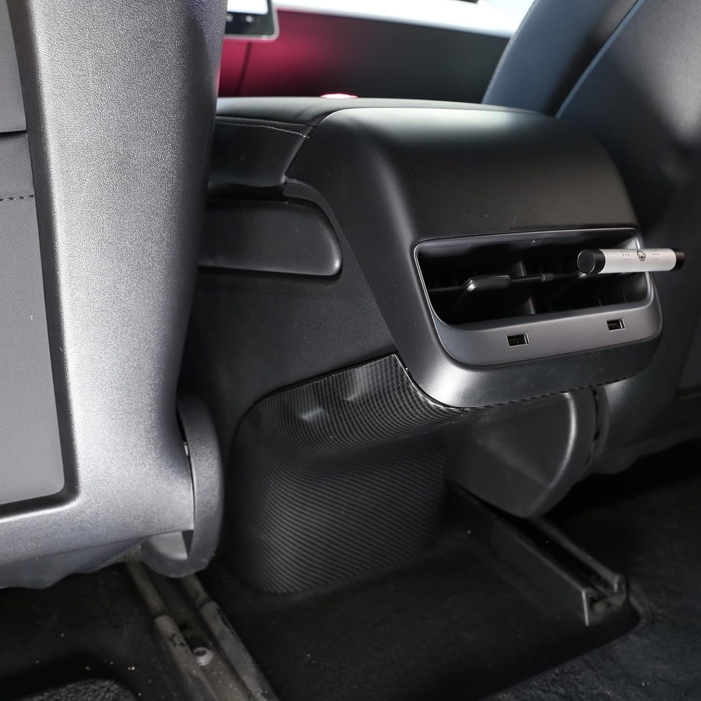 Teslula Model 3 / Y Backseat Center Console Base Cap-Carbon Fiber Mods