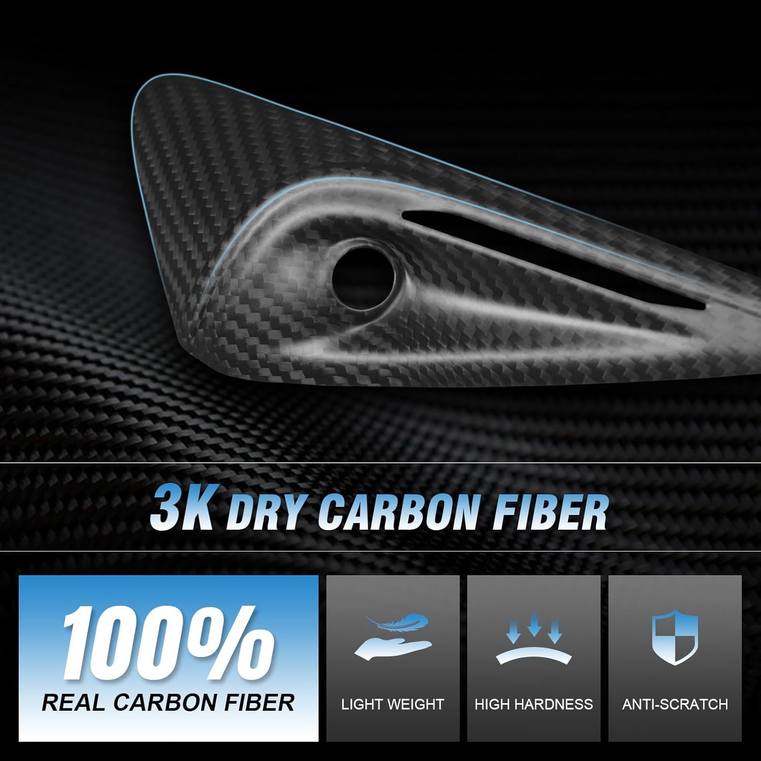 Teslula Carbon Side Camera Covers for Tesla Model3/Y-Carbon fiber Mods