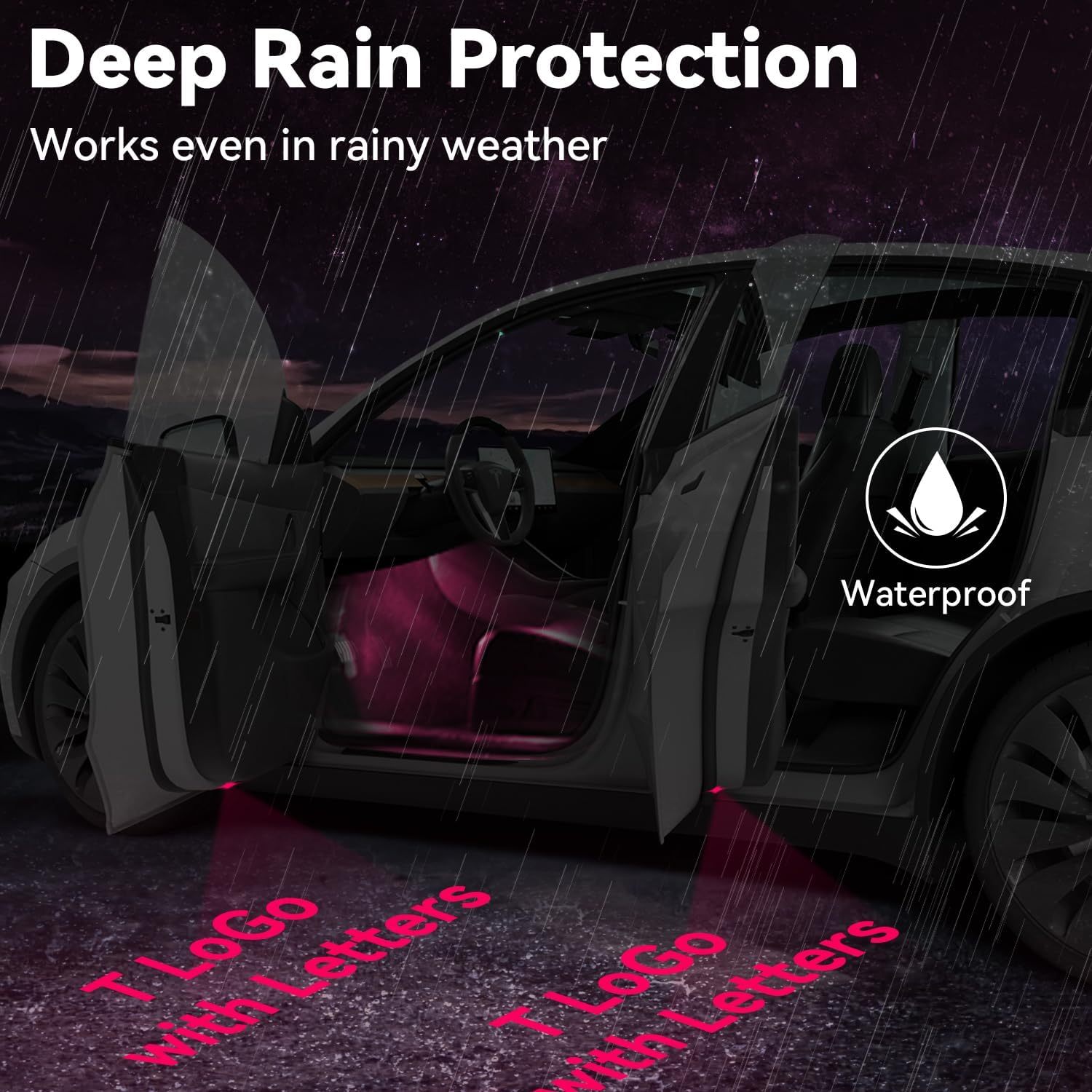Teslula LED Puddle Lights for Tesla - Logo Projector Door Lights