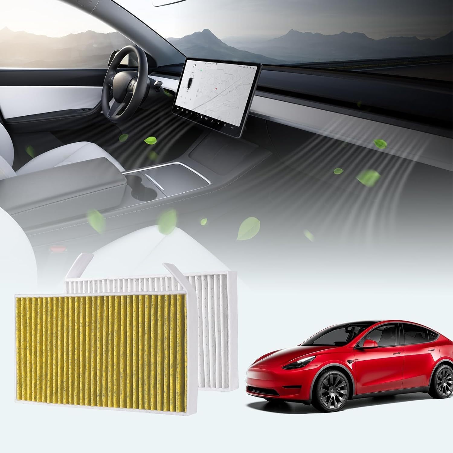 Teslula Cabin Air Filter for Tesla Model 3/Y - HEPA Carbon Replacement