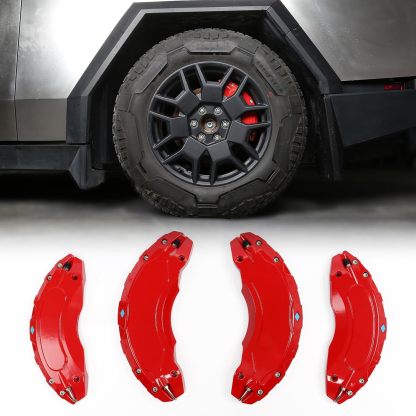 Teslula Cybertruck Brake Caliper Covers - Aerospace Red Aluminum Set