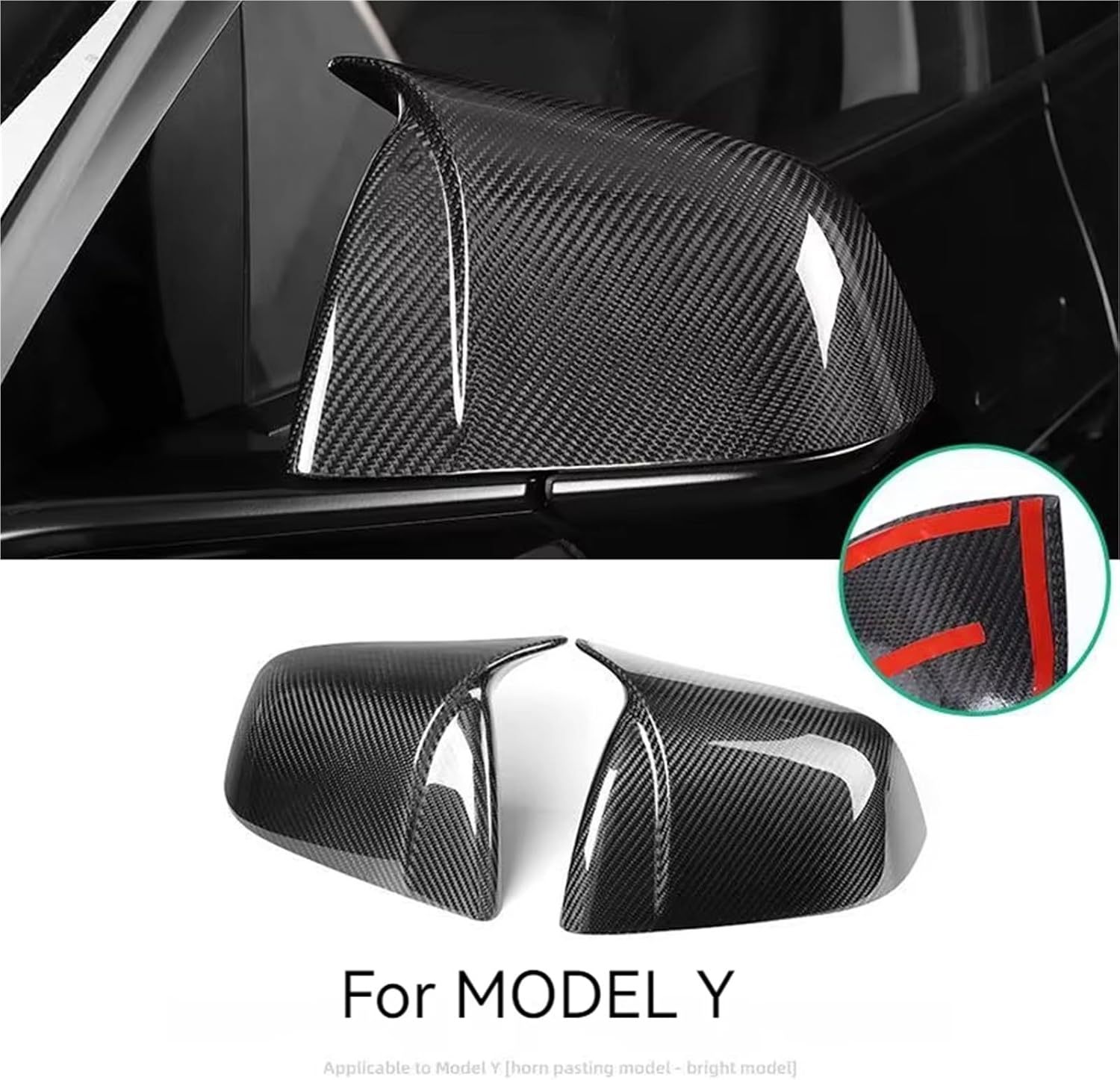 Teslula Carbon Mirror Caps for Tesla Model 3/Y - Carbon Fiber Exterior Mods