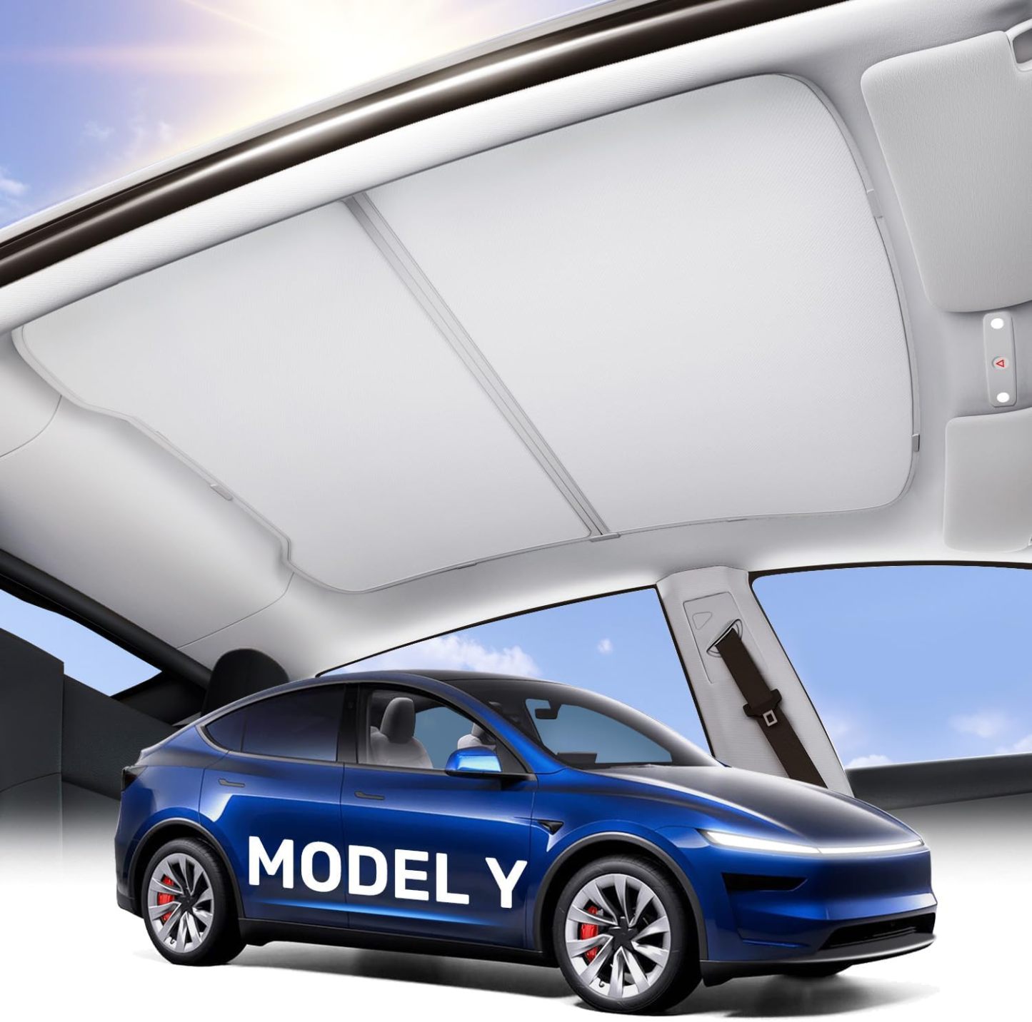 Teslula Magnetic Sunshade for Tesla Model 3/Y - Instant Cooling Cover