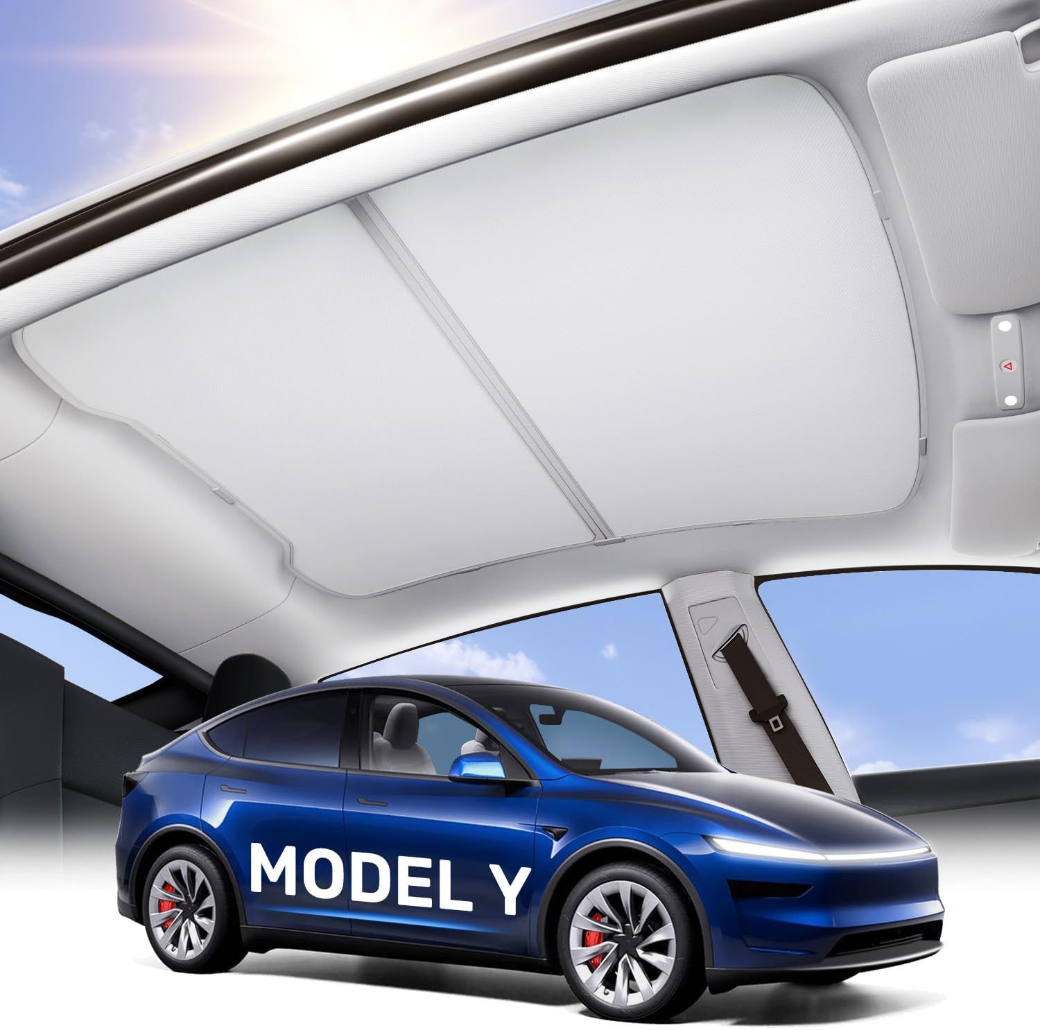Teslula Magnetic Sunshade for Tesla Model 3/Y - Instant Cooling Cover