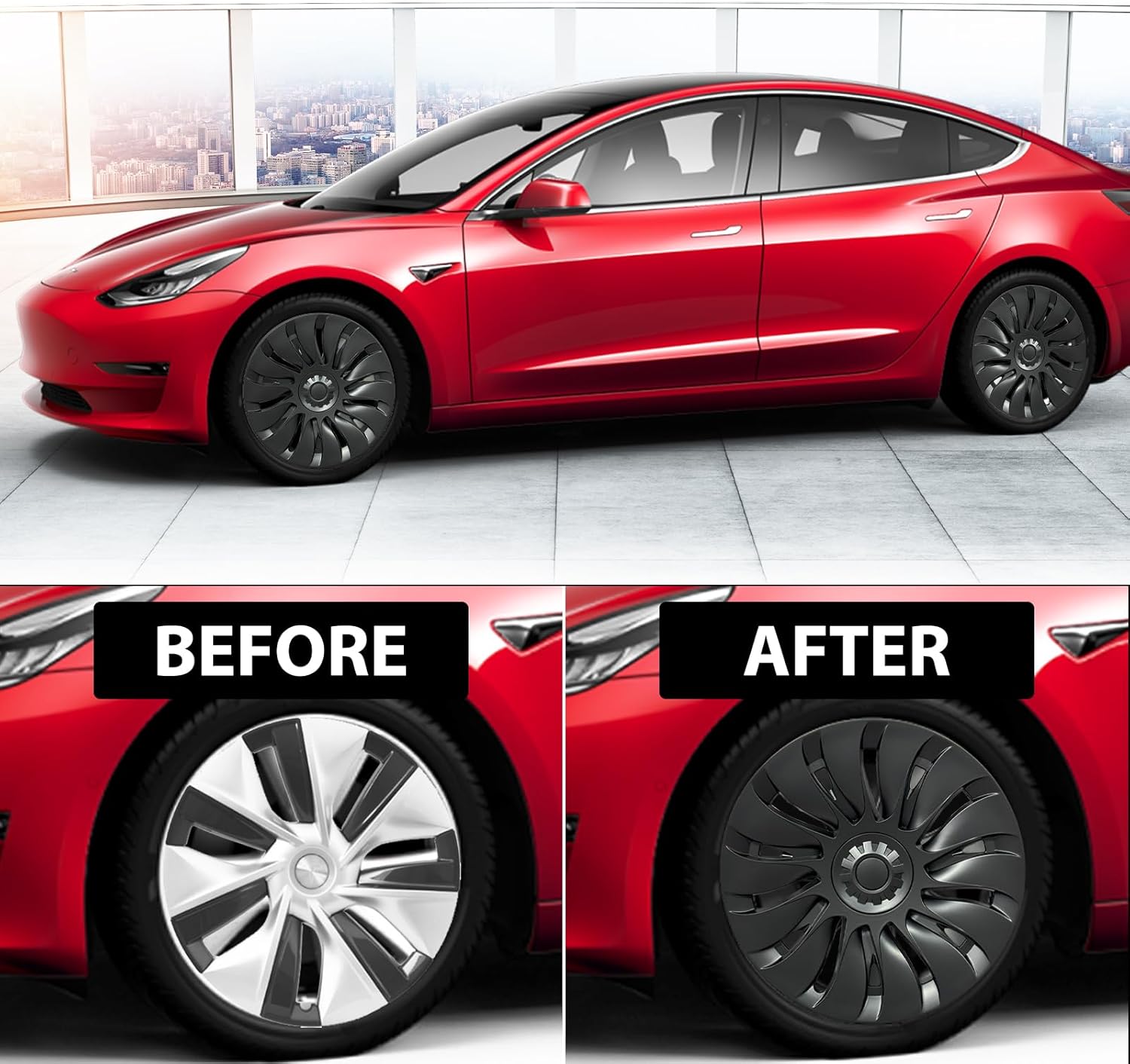 Teslula 19″ 20″ Uberturbine/Gemini Wheel Covers for Tesla Model Y