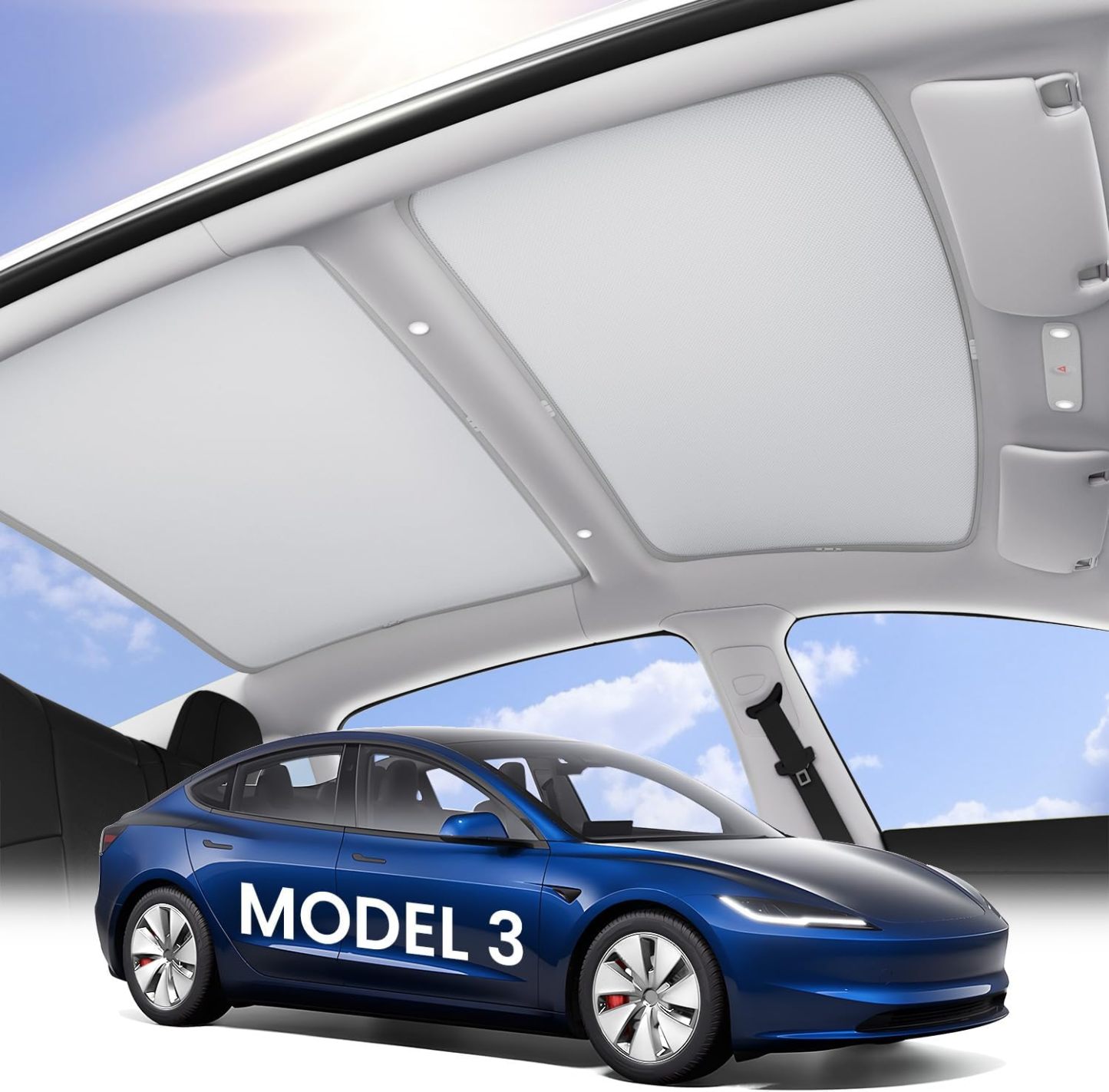 Teslula Magnetic Sunshade for Tesla Model 3/Y - Instant Cooling Cover