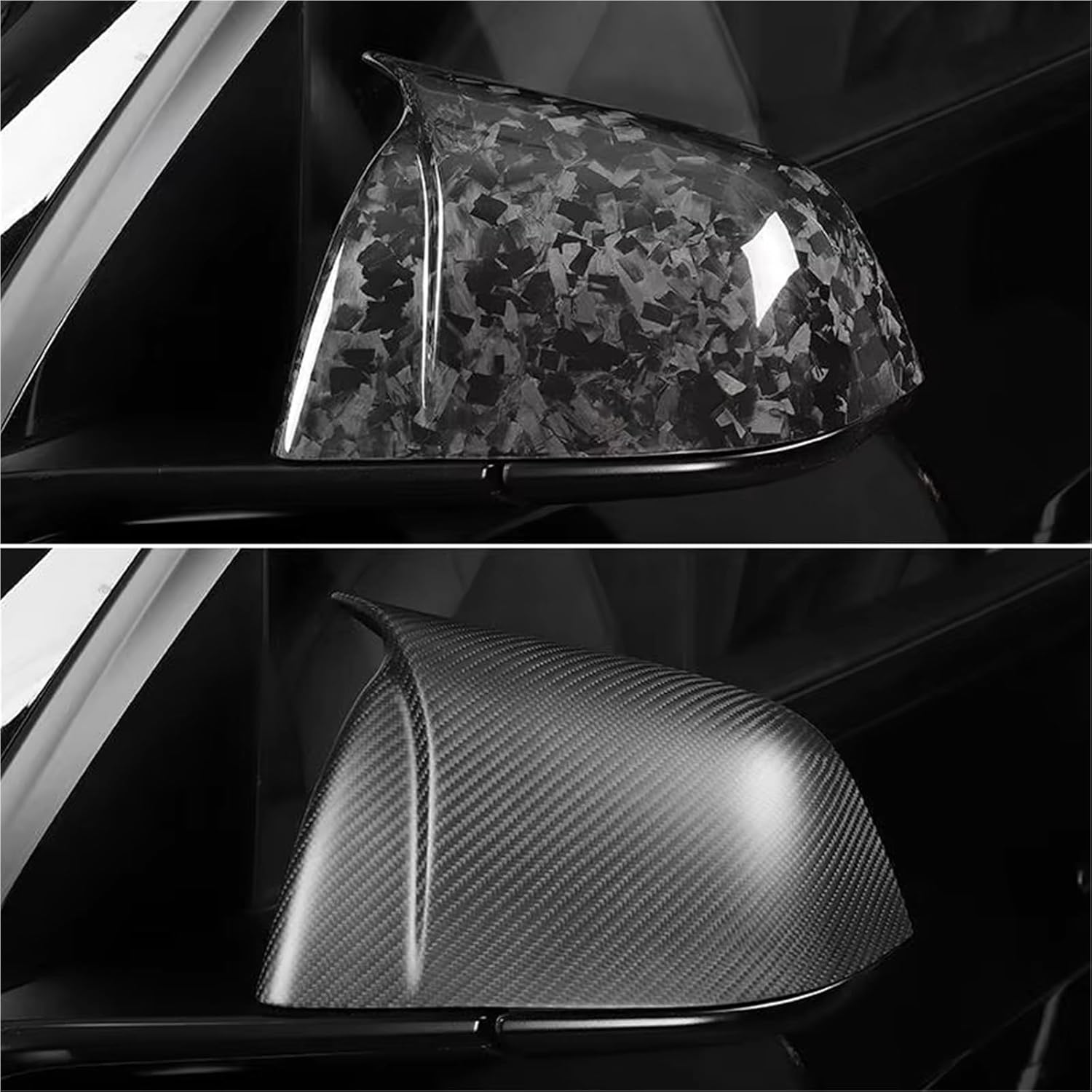 Teslula Carbon Mirror Caps for Tesla Model 3/Y - Carbon Fiber Exterior Mods